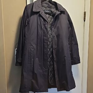 Lands' End Womens Black Rain Coat W